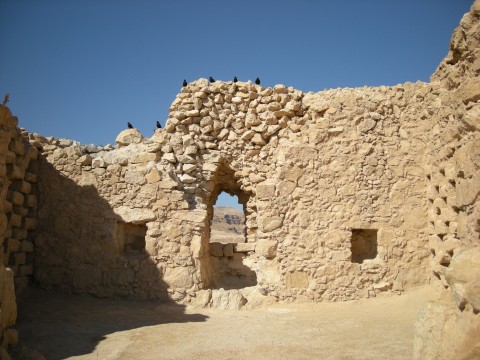masada Roman ruin at Masada, Israel. February 2008.